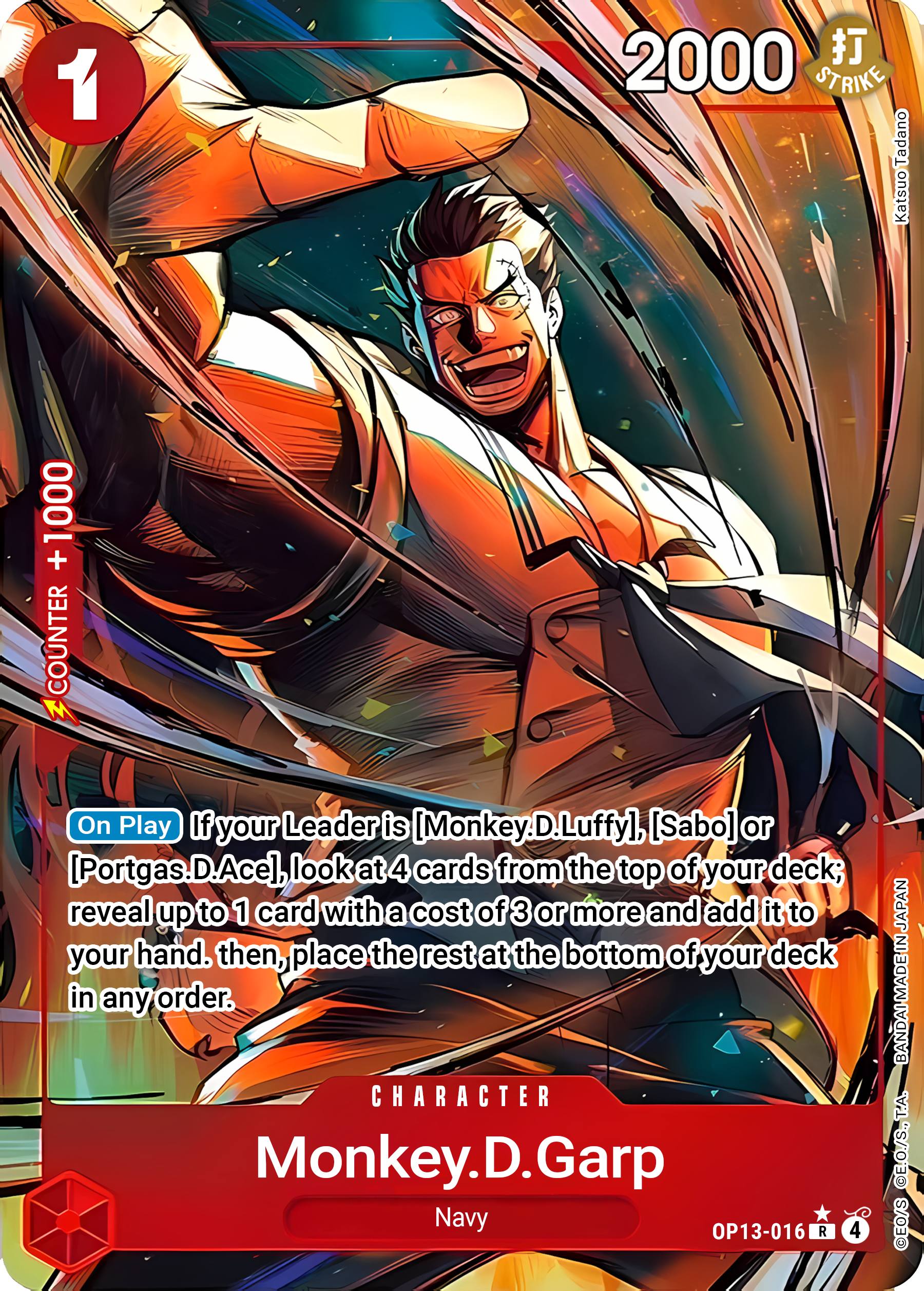 Monkey.D.Garp OP13-016 (Carrying On His Will)  - Foil | Good Games North