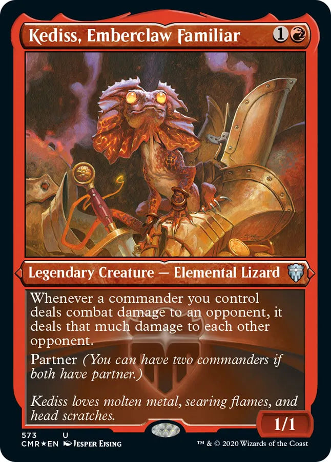 Kediss, Emberclaw Familiar 573 (Commander Legends)  - Etched Foil | Good Games North