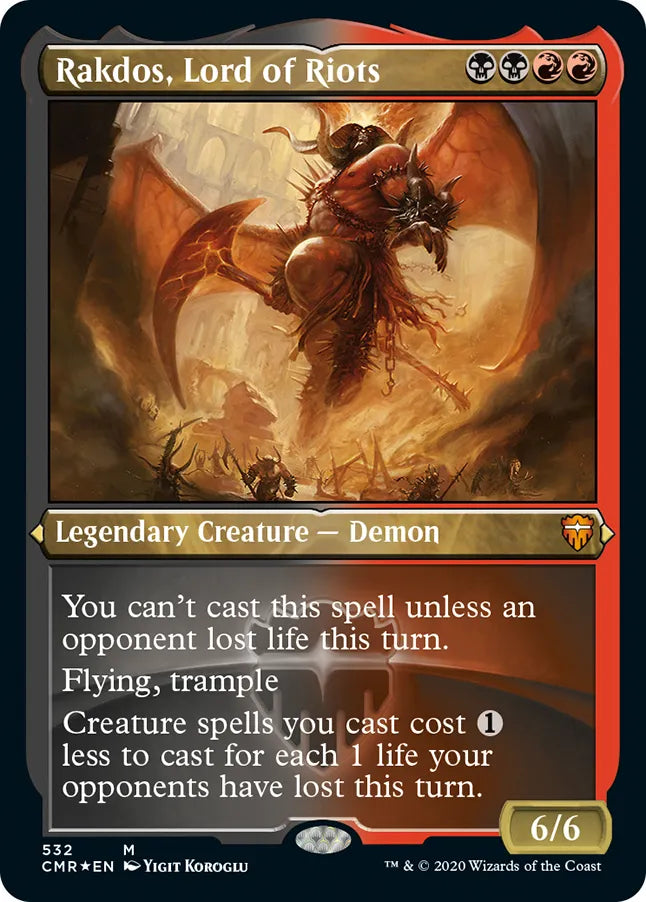 Rakdos, Lord of Riots 532 (Commander Legends)  - Etched Foil | Good Games North