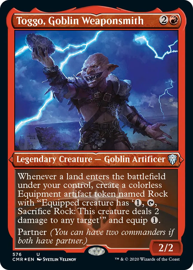 Toggo, Goblin Weaponsmith 576 (Commander Legends)  - Etched Foil | Good Games North