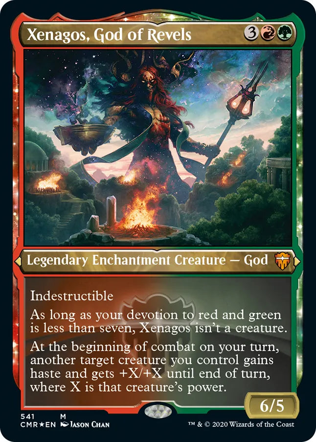 Xenagos, God of Revels 541 (Commander Legends)  - Etched Foil | Good Games North