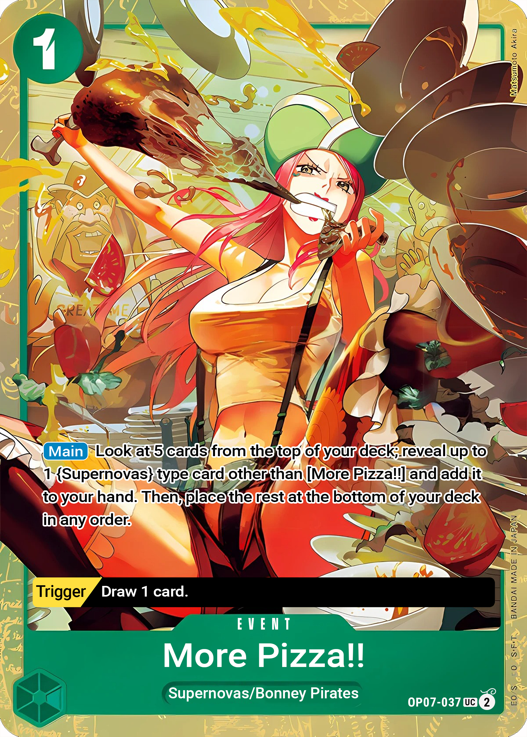 More Pizza (PCC Vol.4) OP07-037 (One Piece Promotion Cards)  - Alternate Art Foil | Good Games North