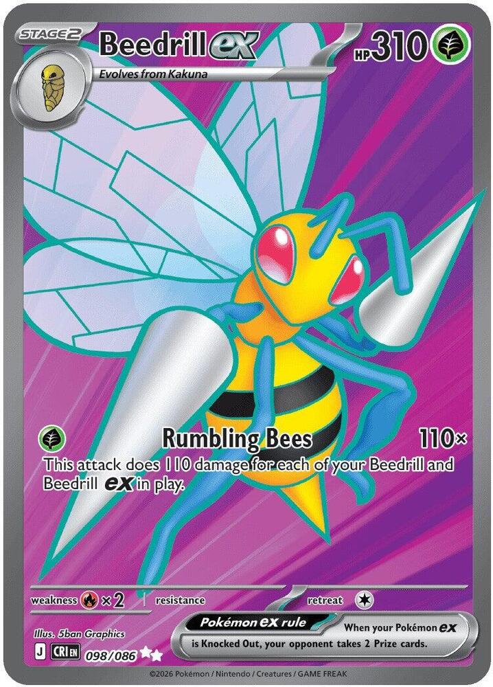 Beedrill ex 098/086 (ME04: Chaos Rising)  - Holofoil | Good Games North