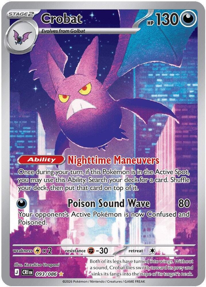 Crobat 093/086 (ME04: Chaos Rising)  - Holofoil | Good Games North
