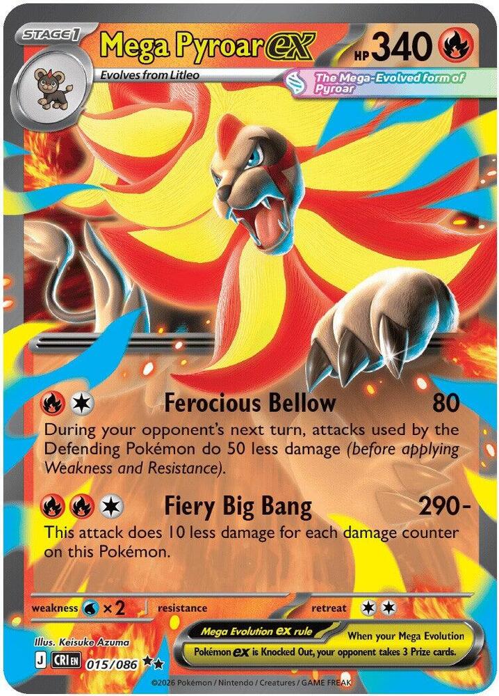 Mega Pyroar ex 015/086 (ME04: Chaos Rising)  - Holofoil | Good Games North