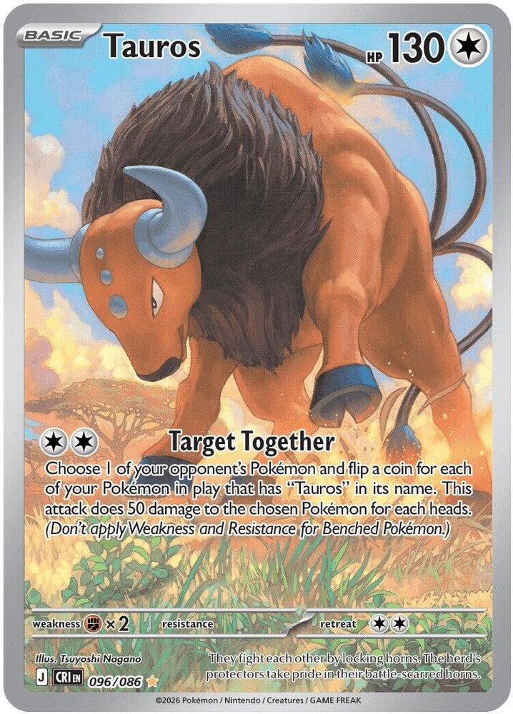 Tauros 096/086 (ME04: Chaos Rising)  - Holofoil | Good Games North