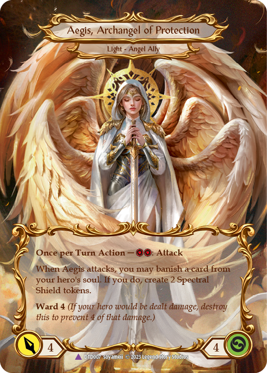 Figment of Protection // Aegis, Archangel of Protection (Marvel) [DTD007] (Dusk Till Dawn)  Cold Foil | Good Games North