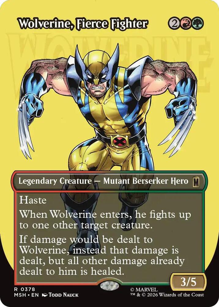 Wolverine, Fierce Fighter 378 (Marvel Super Heroes)  - Borderless Foil | Good Games North