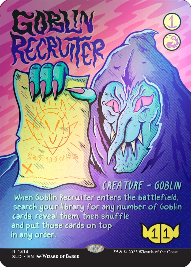 Goblin Recruiter 1313 (Secret Lair Drop Series)  - Borderless Rainbow Foil | Good Games North