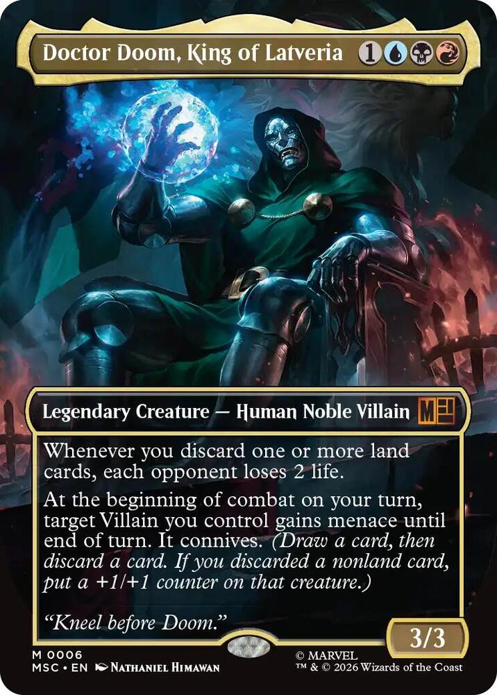 Doctor Doom, King of Latveria 6 (Commander: Marvel Super Heroes)  - Borderless Foil | Good Games North