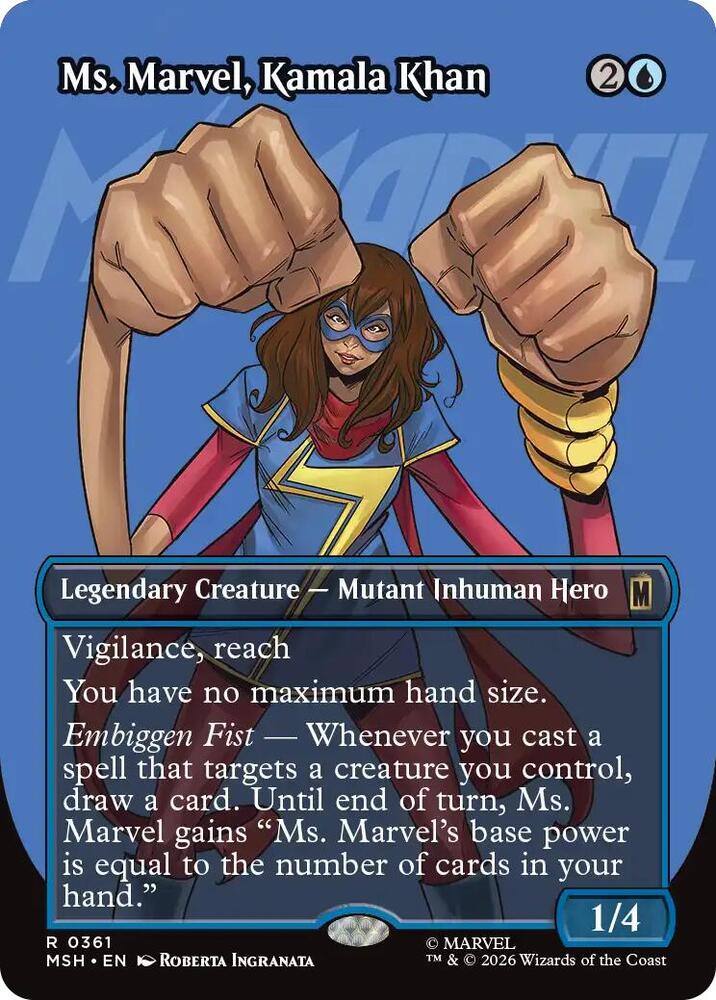 Ms Marvel Kamala Khan Borderless 361 (Marvel Super Heroes)  - Borderless Foil | Good Games North