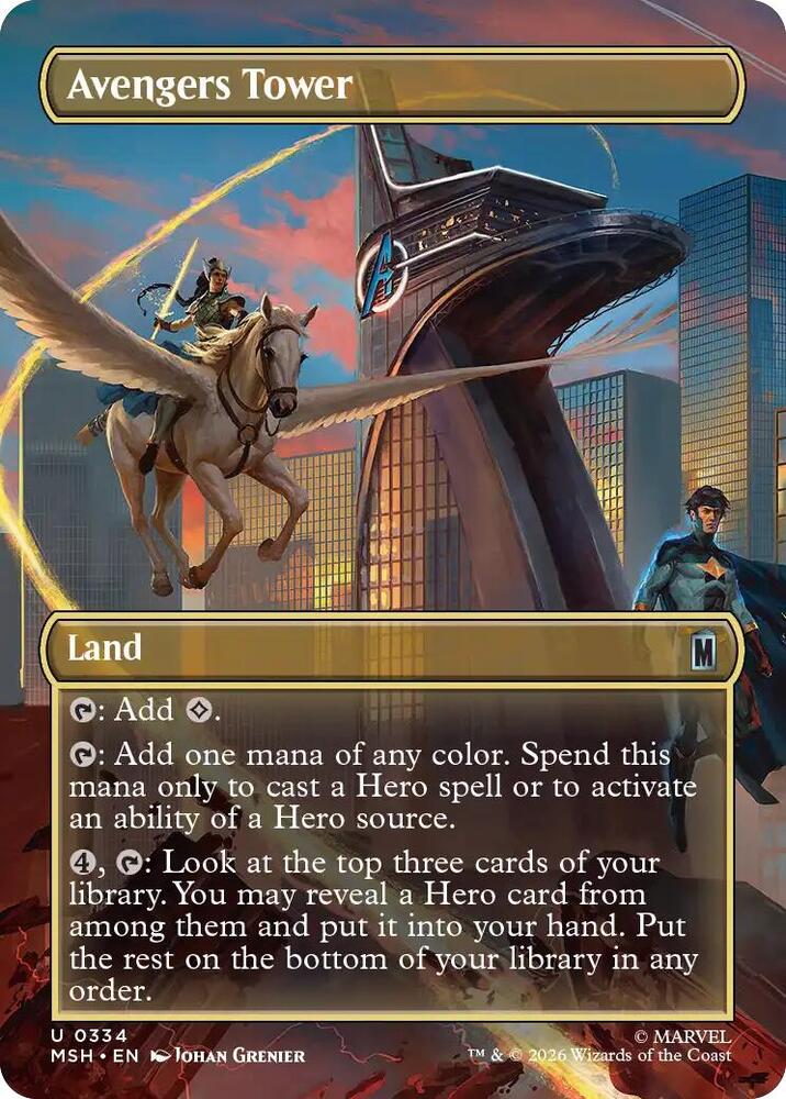 Avengers Tower 334 (Marvel Super Heroes)  - Borderless Foil | Good Games North