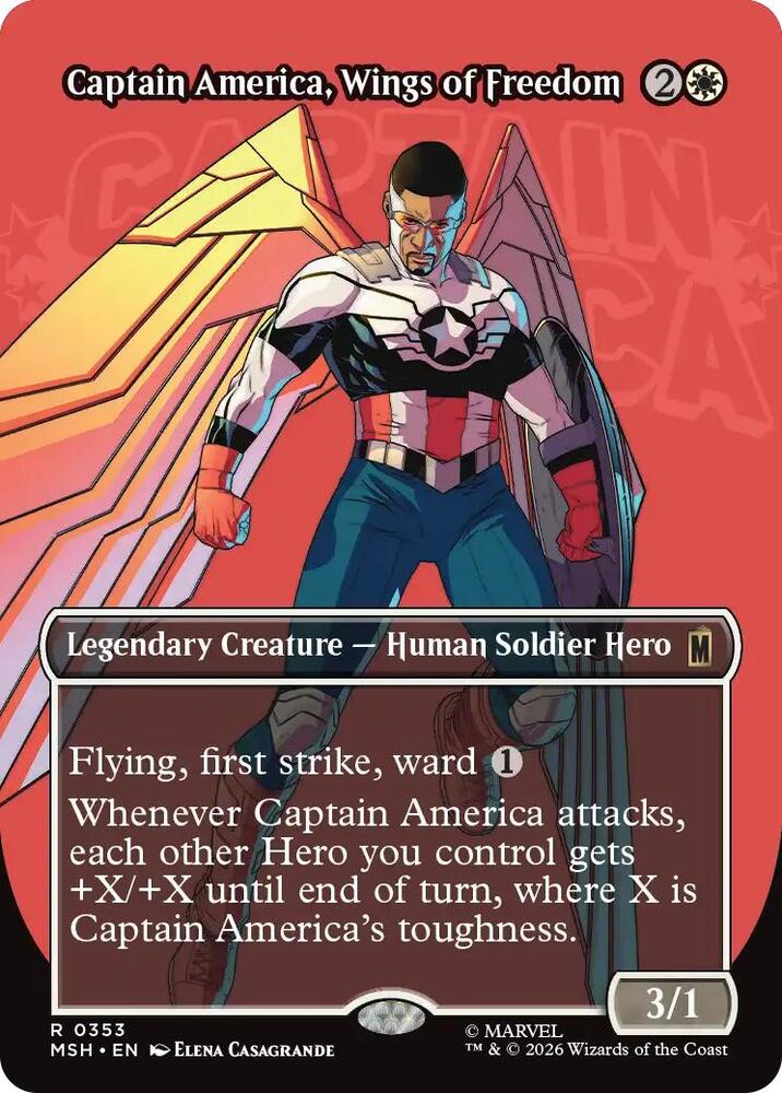 Captain America, Wings of Freedom 353 (Marvel Super Heroes)  - Borderless Foil | Good Games North