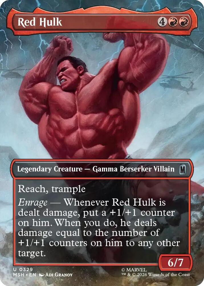 Red Hulk 329 (Marvel Super Heroes)  - Borderless Foil | Good Games North