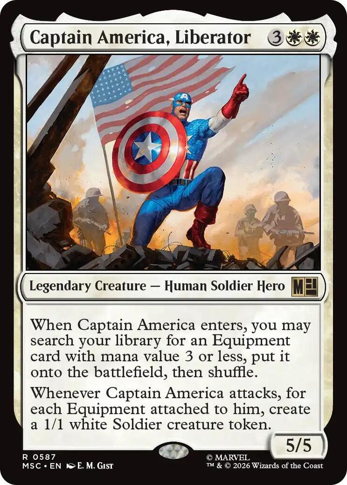 Captain America, Liberator 587 (Commander: Marvel Super Heroes)  - Foil | Good Games North