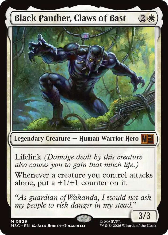 Black Panther, Claws of Bast 829 (Commander: Marvel Super Heroes)  - Foil | Good Games North