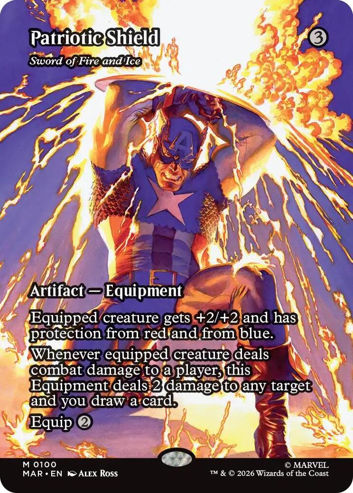 Patriotic Shield // Sword of Fire and Ice 100 (Marvel Universe Eternal-Legal)  - Borderless | Good Games North