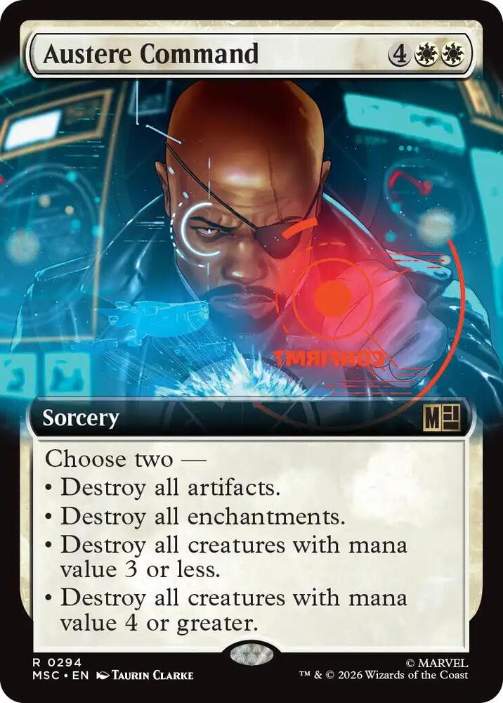 Austere Command Extended Art 294 (Commander: Marvel Super Heroes)  - Extended Art | Good Games North