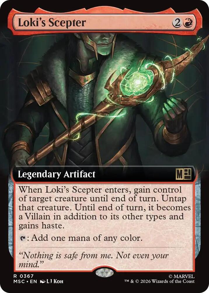 Lokis Scepter Extended Art 367 (Commander: Marvel Super Heroes)  - Extended Art | Good Games North