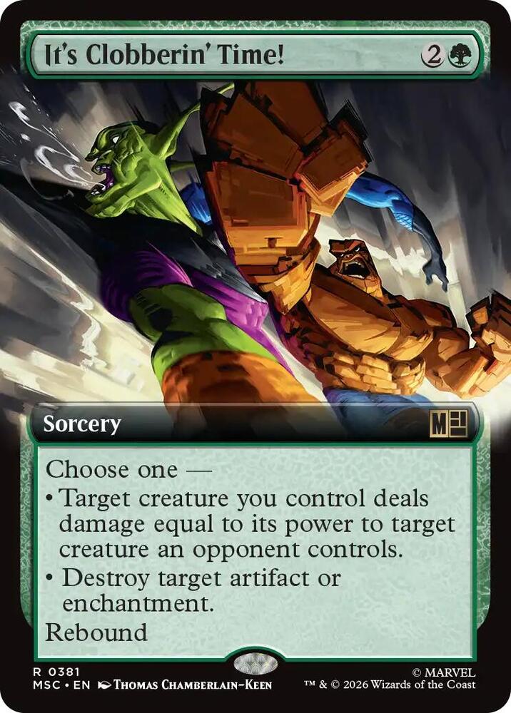 Its Clobberin Time Extended Art 381 (Commander: Marvel Super Heroes)  - Extended Art | Good Games North