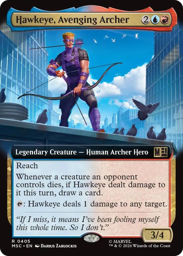 Hawkeye Avenging Archer Extended Art 405 (Commander: Marvel Super Heroes)  - Extended Art | Good Games North