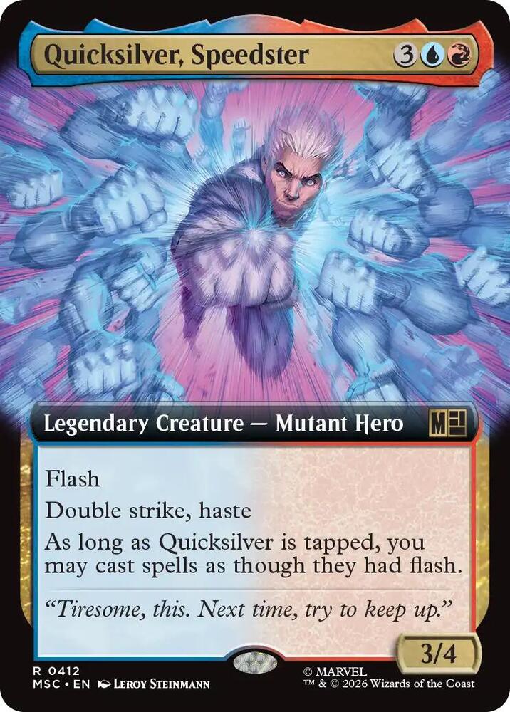 Quicksilver Speedster Extended Art 412 (Commander: Marvel Super Heroes)  - Extended Art | Good Games North