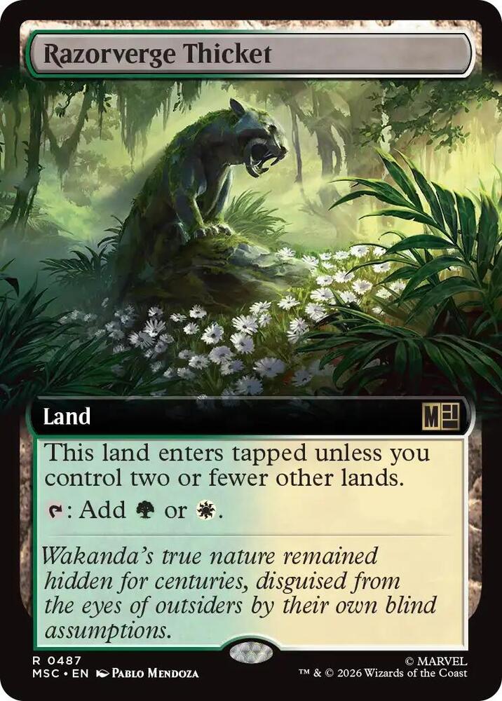 Razorverge Thicket Extended Art 487 (Commander: Marvel Super Heroes)  - Extended Art | Good Games North