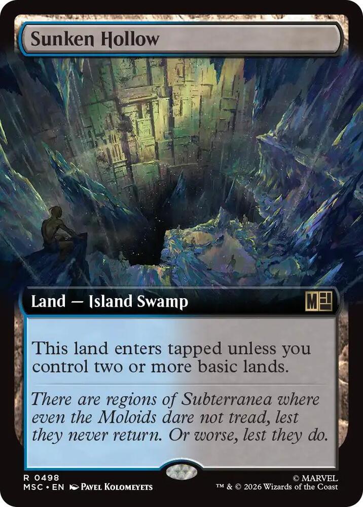 Sunken Hollow Extended Art 498 (Commander: Marvel Super Heroes)  - Extended Art | Good Games North