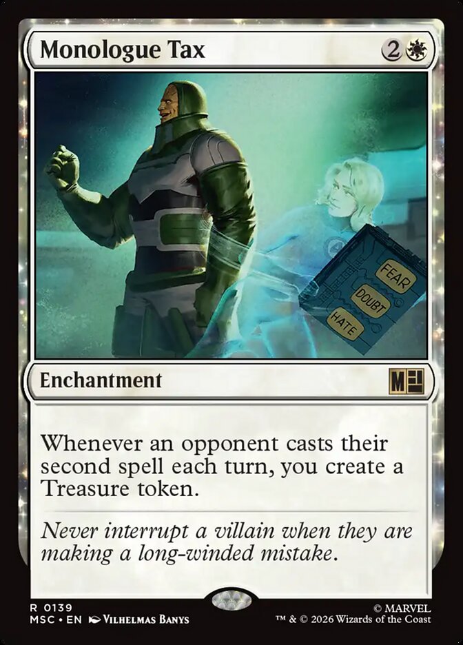 Monologue Tax 139 (Commander: Marvel Super Heroes)  - Foil | Good Games North