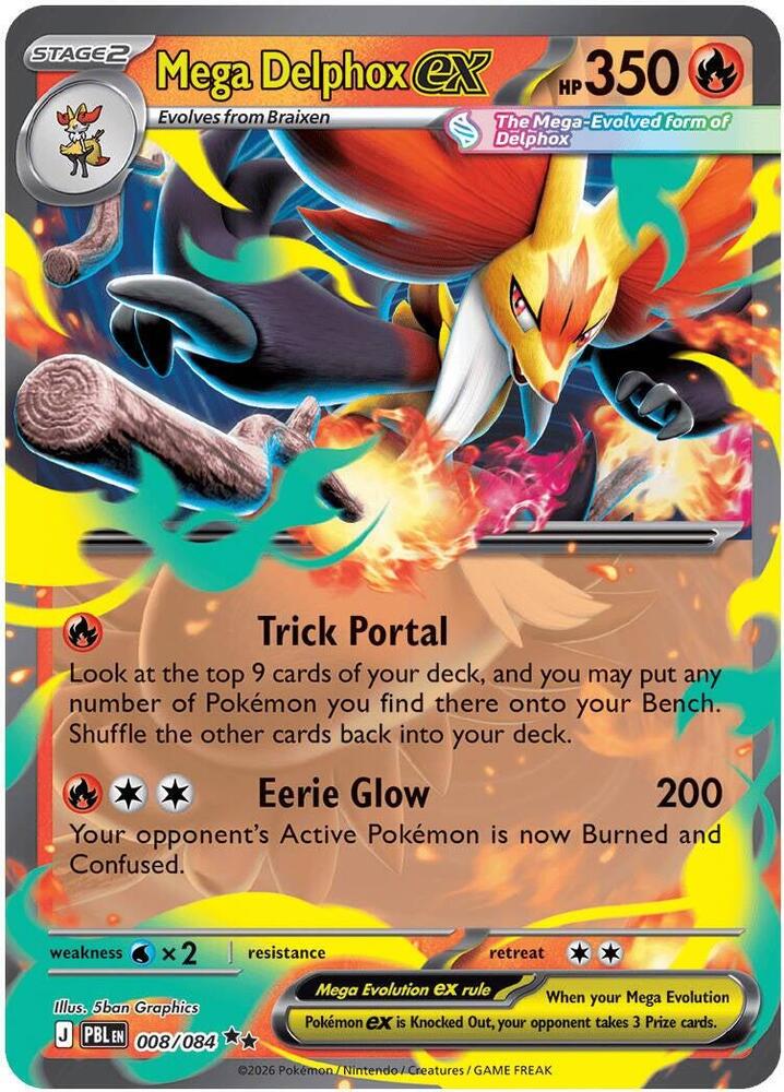 Mega Delphox ex 008/084 (ME05: Pitch Black)  - Holofoil | Good Games North