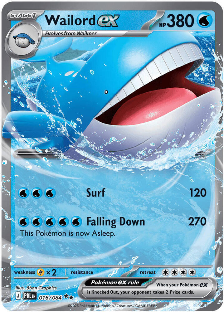 Wailord ex 016/084 (ME05: Pitch Black)  - Holofoil | Good Games North