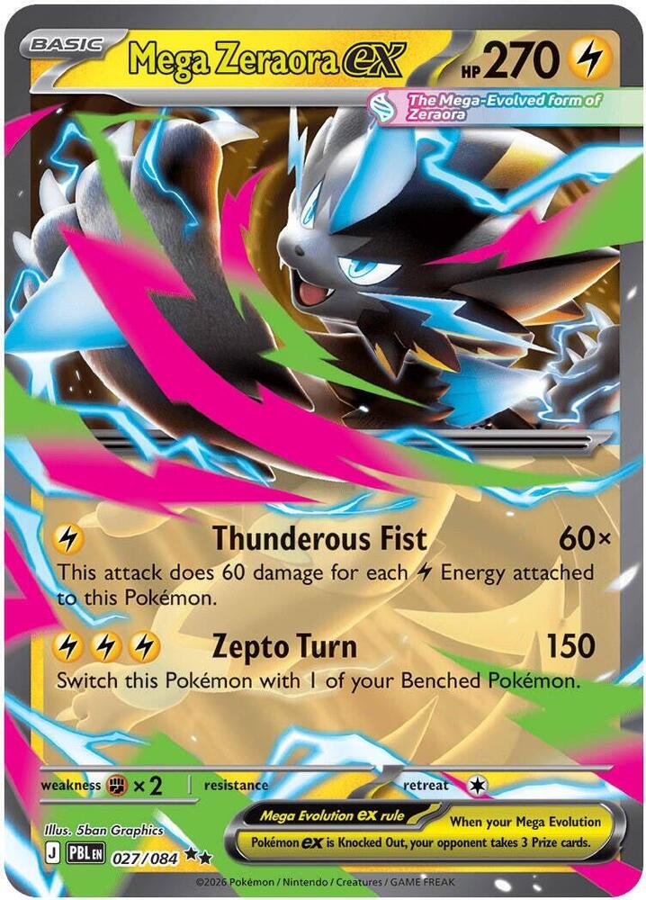 Mega Zeraora ex 027/084 (ME05: Pitch Black)  - Holofoil | Good Games North