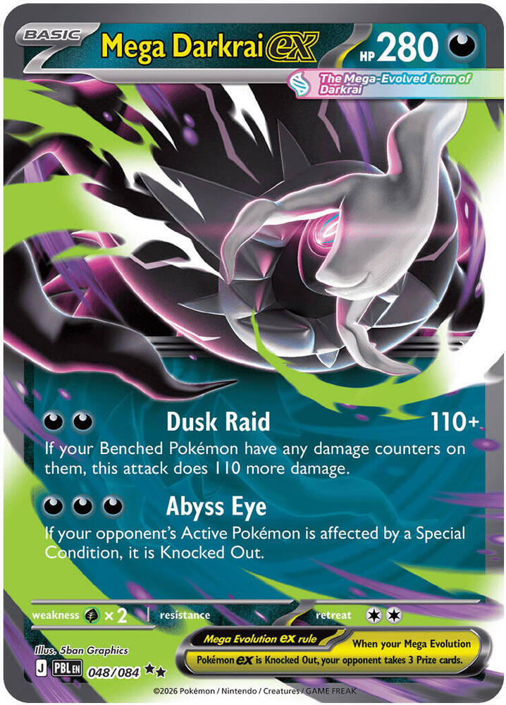 Mega Darkrai ex 048/084 (ME05: Pitch Black)  - Holofoil | Good Games North