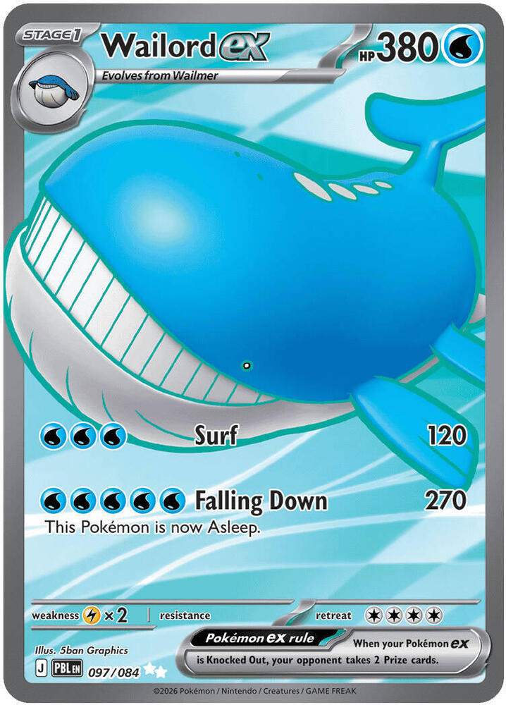 Wailord ex 097/084 (ME05: Pitch Black)  - Holofoil | Good Games North