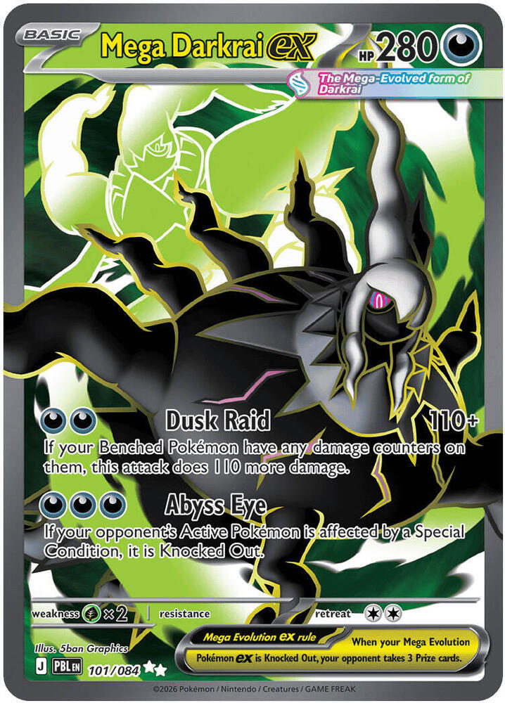 Mega Darkrai ex 101/084 (ME05: Pitch Black)  - Holofoil | Good Games North