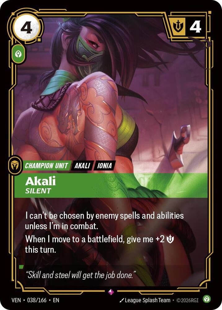 Akali - Silent 038/166 (Vendetta)  - Foil | Good Games North