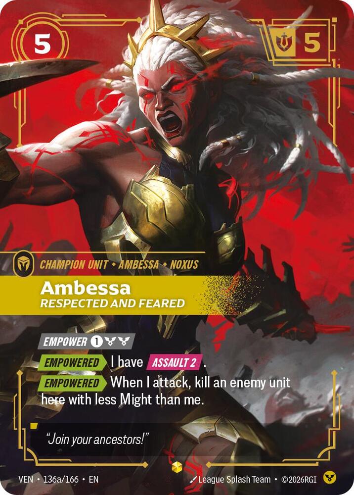 Ambessa - Respected and Feared 136a/166 (Vendetta)  - Foil | Good Games North