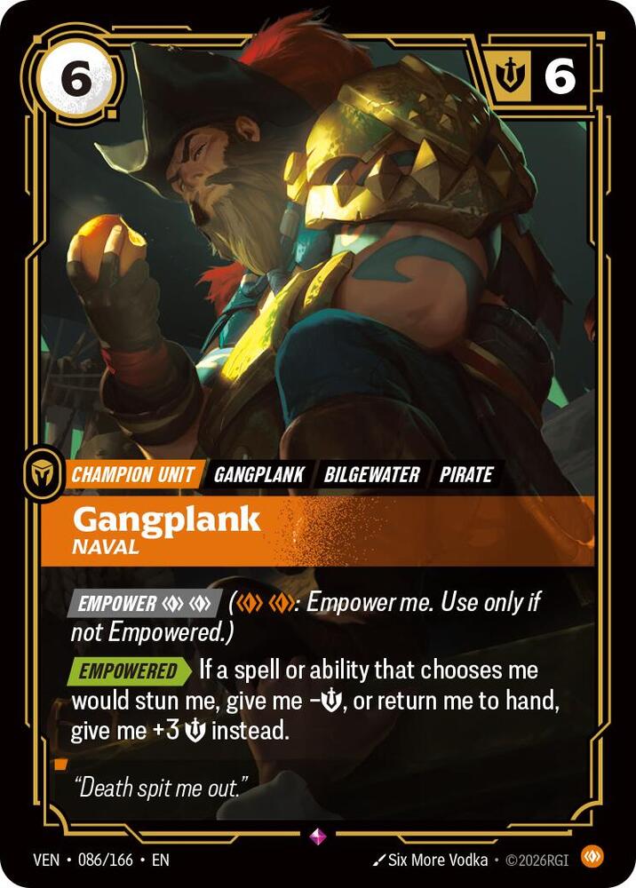 Gangplank - Naval 086/166 (Vendetta)  - Foil | Good Games North