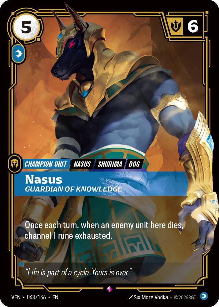 Nasus - Guardian of Knowledge 063/166 (Vendetta)  - Foil | Good Games North