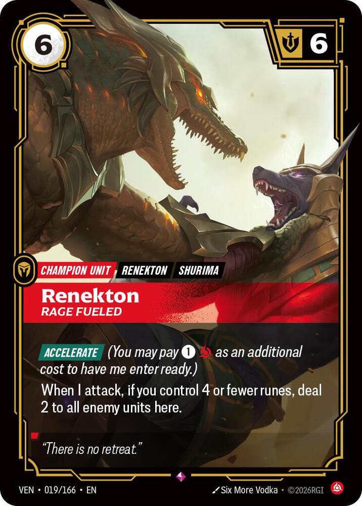 Renekton - Rage Fueled 019/166 (Vendetta)  - Foil | Good Games North