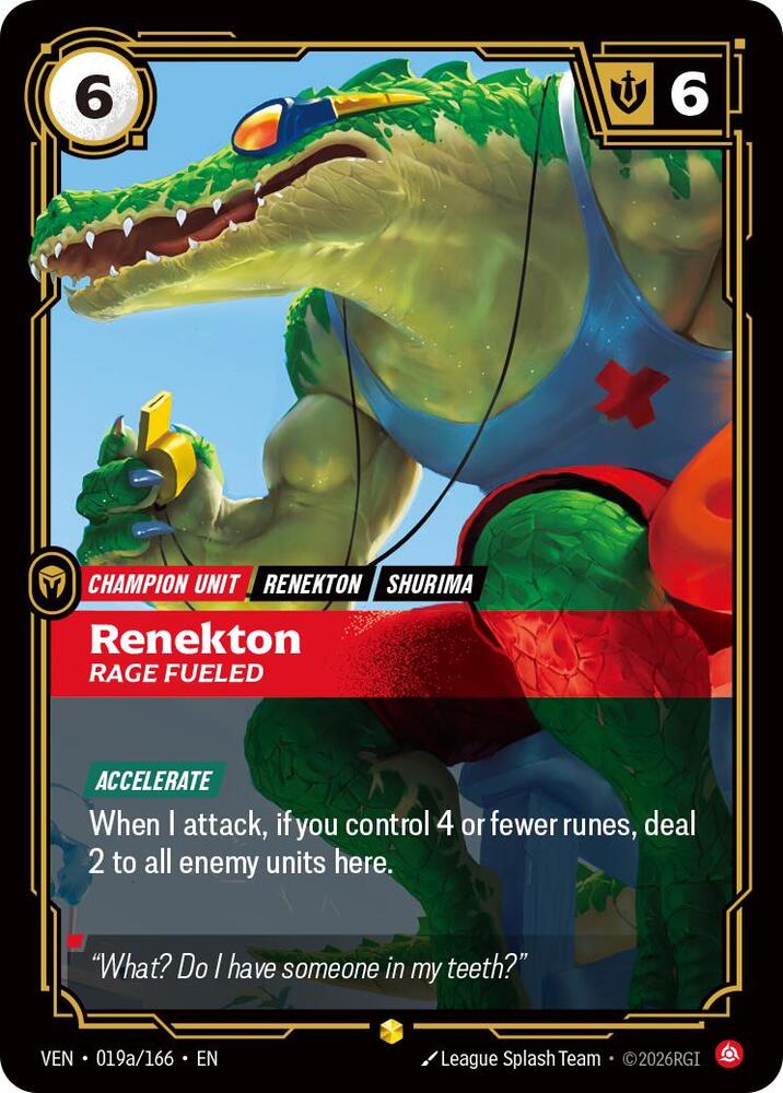 Renekton - Rage Fueled 019a/166 (Vendetta)  - Foil | Good Games North