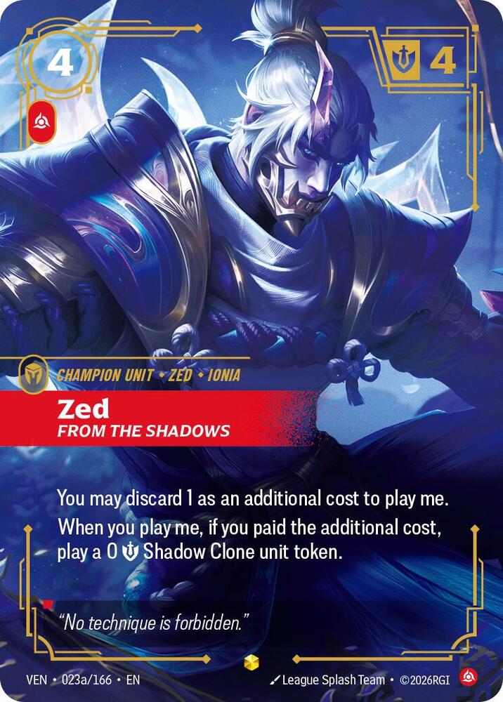 Zed - From the Shadows 023a/166 (Vendetta)  - Foil | Good Games North