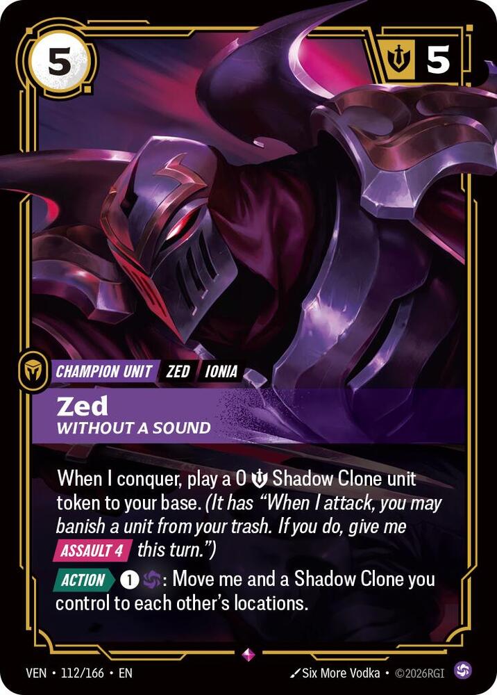 Zed - Without a Sound 112/166 (Vendetta)  - Foil | Good Games North