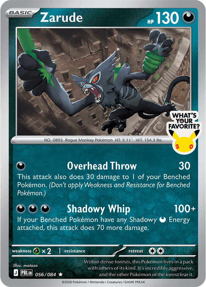 Zarude Whats Your Favorite Stamp 056/084 (Miscellaneous Cards & Products)  - Holofoil | Good Games North