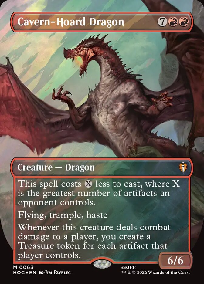 Cavern-Hoard Dragon 63 (The Hobbit: Eternal-Legal)  - Borderless Surge Foil | Good Games North