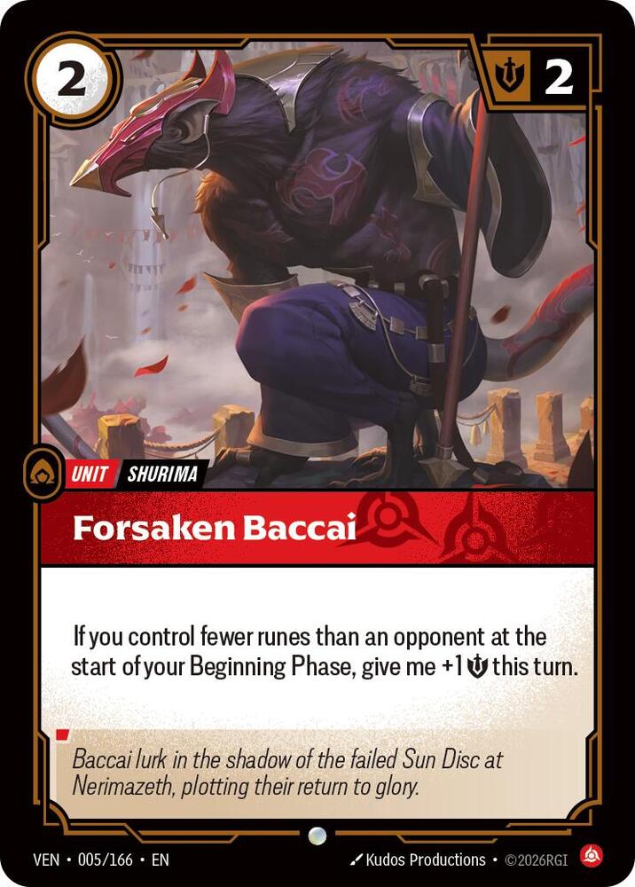 Forsaken Baccai 005/166 (Vendetta)  | Good Games North