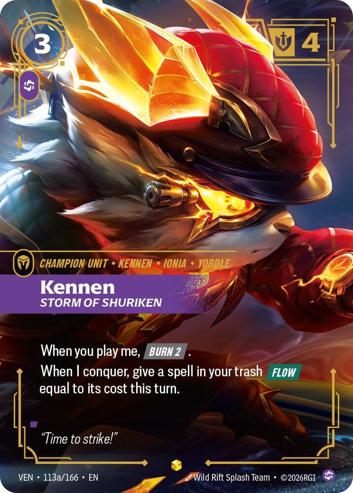 Kennen - Storm of Shuriken 113a/166 (Vendetta)  - Foil | Good Games North