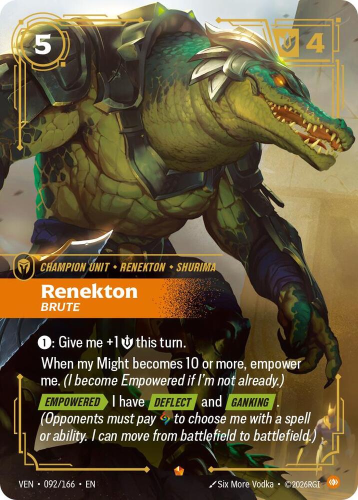 Renekton - Brute 092/166 (Vendetta)  - Foil | Good Games North