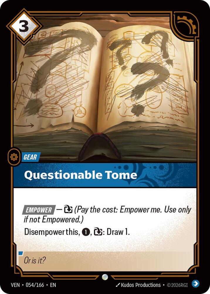 Questionable Tome 054/166 (Vendetta)  - Foil | Good Games North