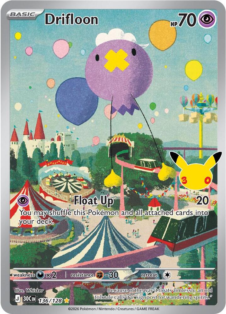 Drifloon 136/128 (ME: 30th Celebration)  - Holofoil | Good Games North